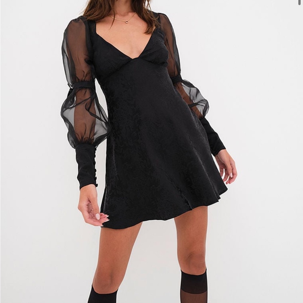 for love & lemons - Gabrielle puff sleeve mini dress - size Medium